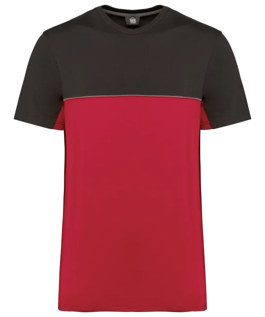WK304 - Ecologisch tweekleurig uniseks T-shirt met korte mouwen Red / Dark Grey