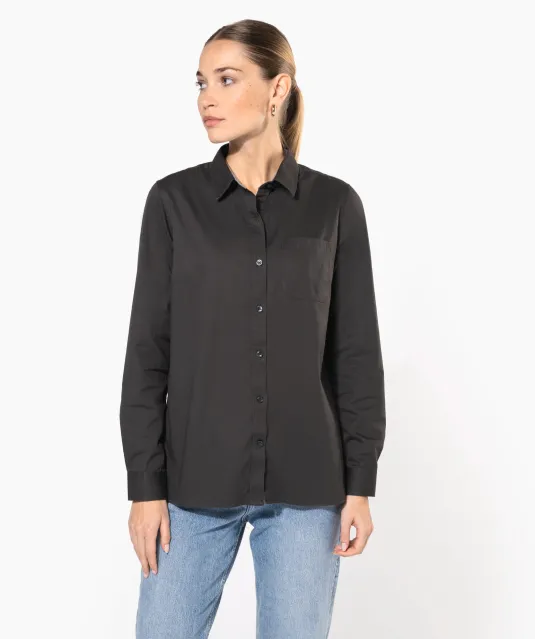 K585 - Damesoverhemd met lange mouwen van katoen Nevada Black