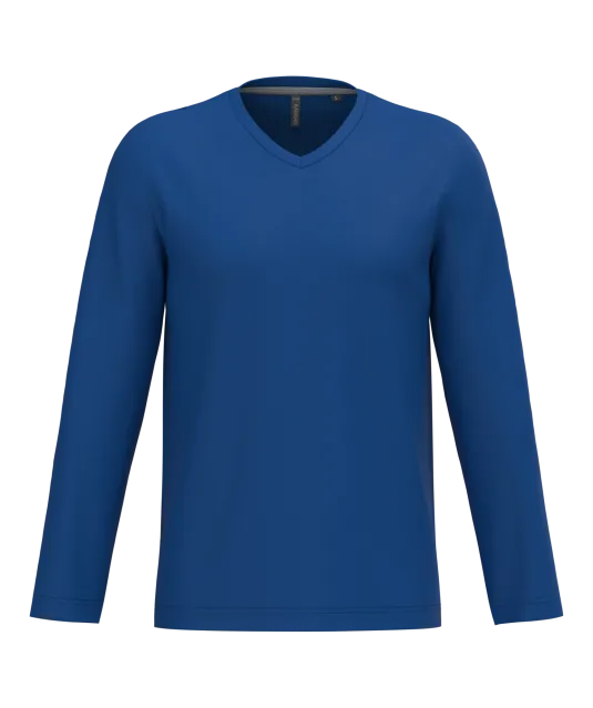 K358 - T-shirt V-hals lange mouwen Royal Blue