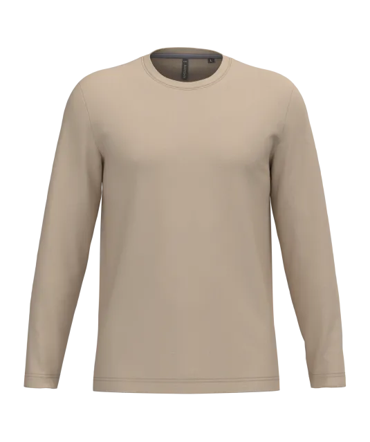 K359 - T-shirt ronde hals lange mouwen Light Sand