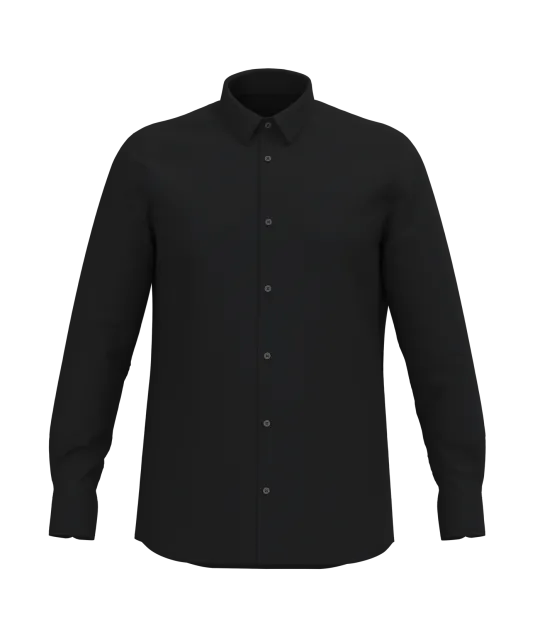 K595 - Heren overhemd Oxford lange mouwen Black