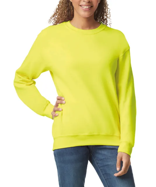 GI18000 - Heavy Blend™ Adult Sweater met ronde hals Safety Yellow