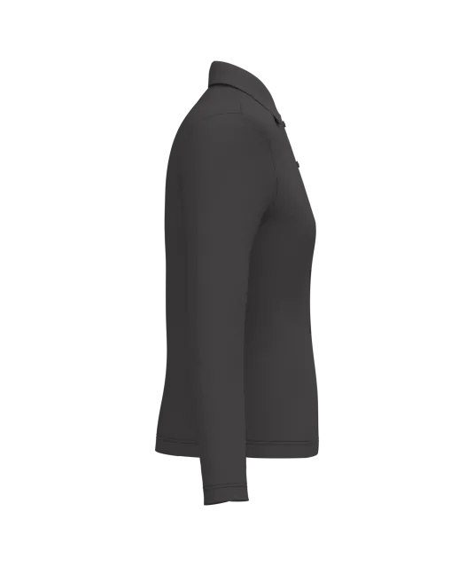 K244 - Damespolo lange mouwen Dark Grey
