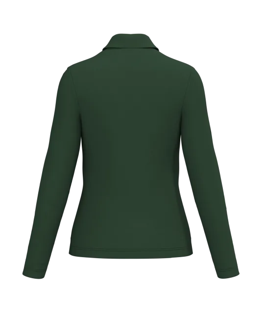 K244 - Damespolo lange mouwen Forest Green