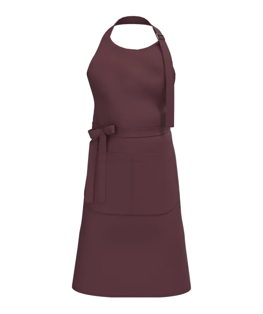 K8007 - Schort met zak van biologisch katoen Dark Cherry