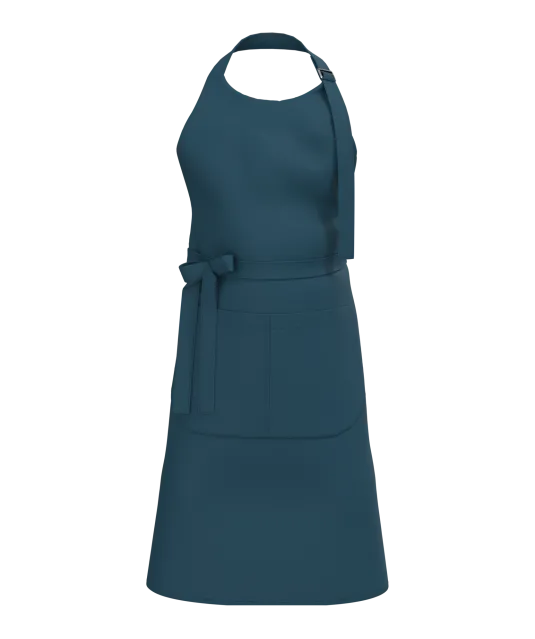 K8007 - Schort met zak van biologisch katoen Peacock Blue