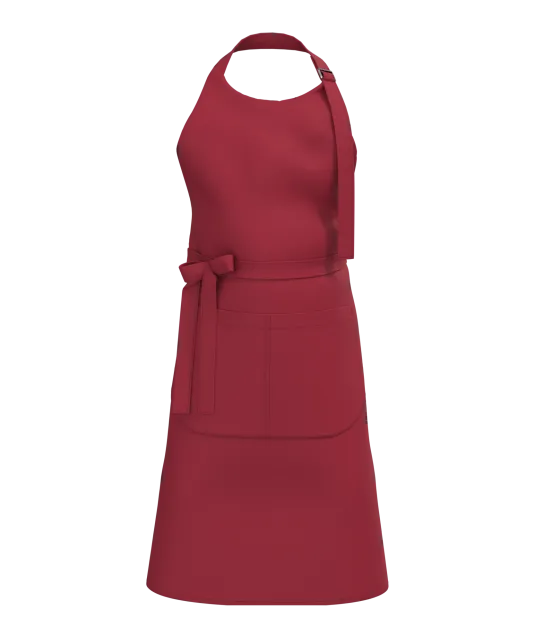 K8007 - Schort met zak van biologisch katoen Hibiscus Red