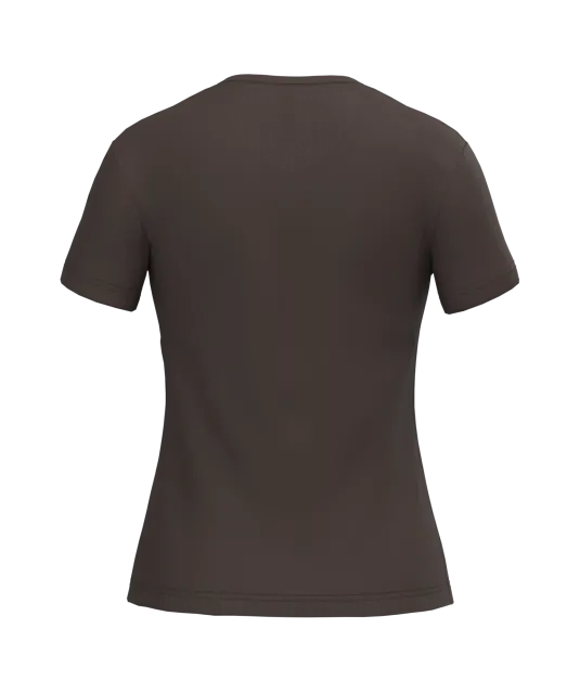 K381 - Dames T-shirt v-hals met korte mouwen Chocolate