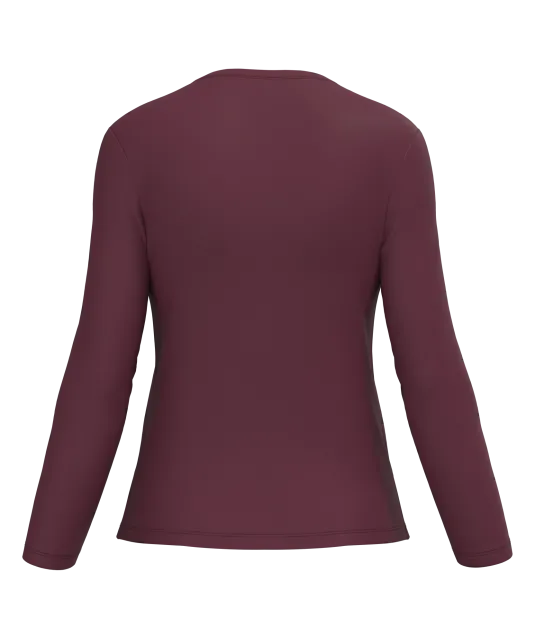K383 - Dames T-shirt ronde hals lange mouwen Wine