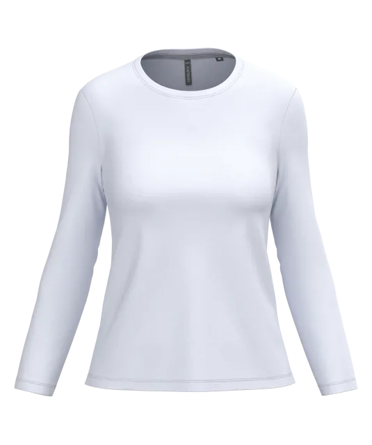 K383 - Dames T-shirt ronde hals lange mouwen White