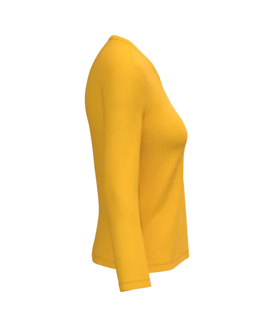 K382 - Dames T-shirt V-hals lange mouwen Yellow
