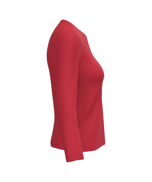 K383 - Dames T-shirt ronde hals lange mouwen Red