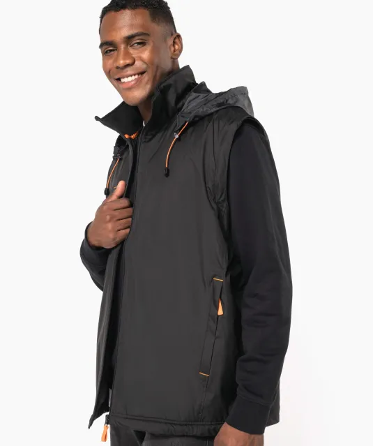 K639 - Herenjack met afneembare mouwen Black / Orange