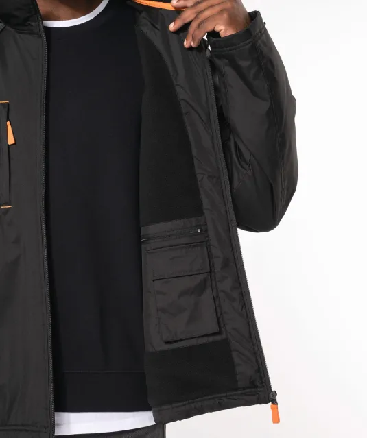 K639 - Herenjack met afneembare mouwen Black / Orange