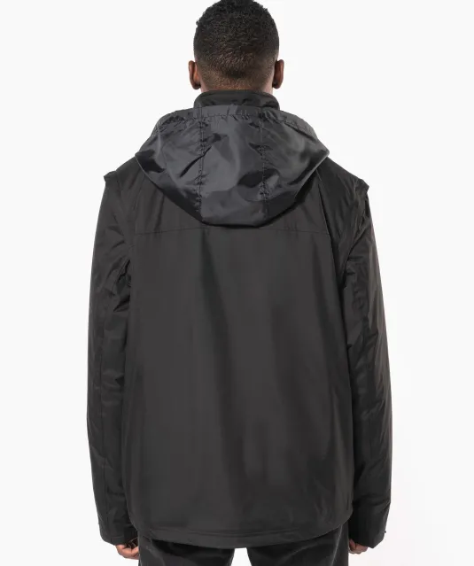 K639 - Herenjack met afneembare mouwen Black / Orange
