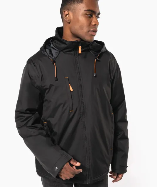 K639 - Herenjack met afneembare mouwen Black / Orange