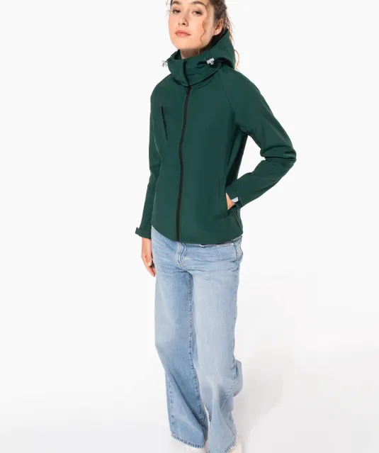 K414 - Dames softshell jas met afneembare capuchon Black