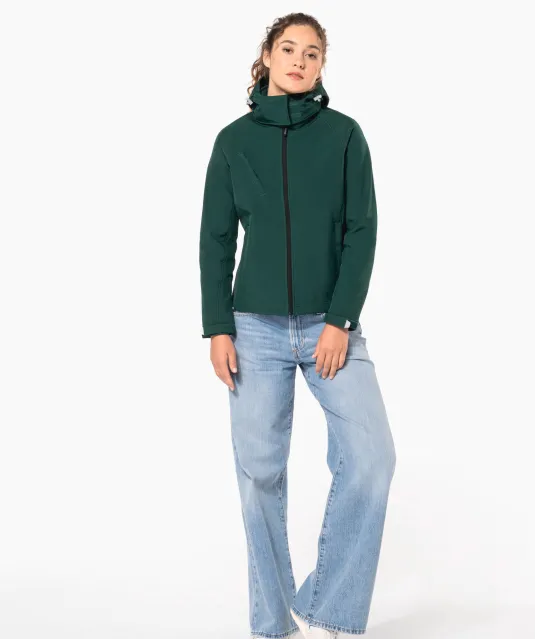 K414 - Dames softshell jas met afneembare capuchon Black