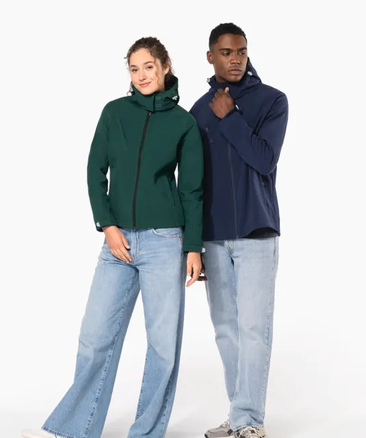K413 - Heren softshell jas met afneembare capuchon Black