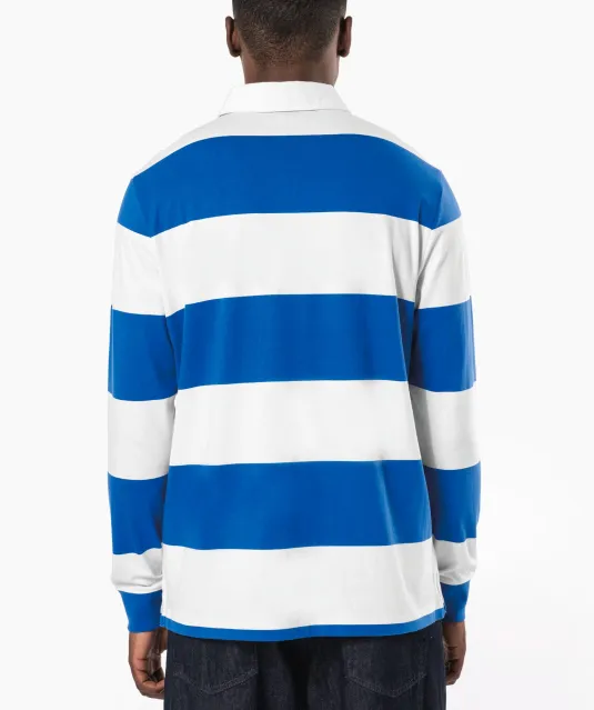 K285 - Gestreepte uniseks polo lange mouwen Black / White Stripes