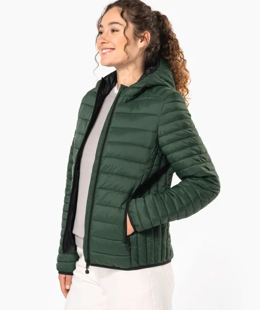 K6111 - Ladies' lightweight hooded padded jacket Black