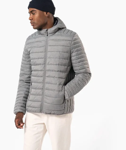 K6110 - Men's lightweight hooded padded jacket Black