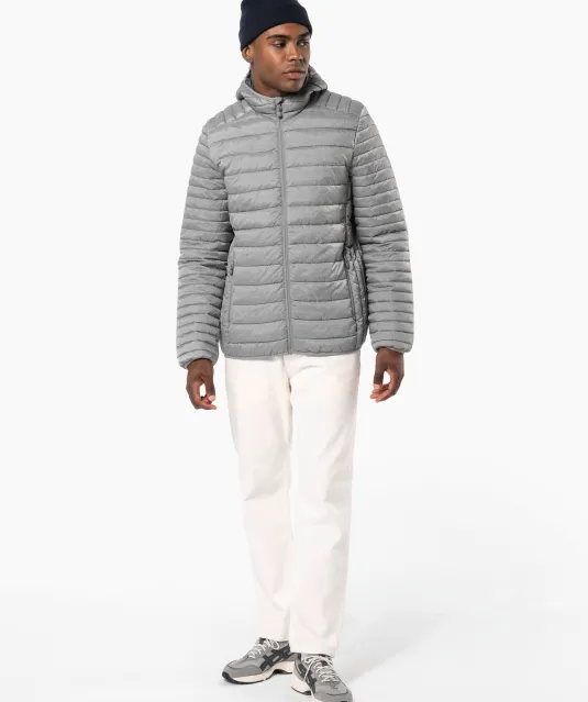 K6110 - Men's lightweight hooded padded jacket Black