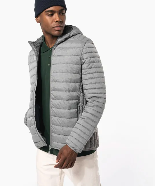 K6110 - Men's lightweight hooded padded jacket Black