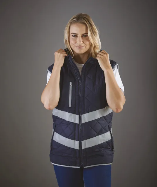YHV007 - Kensington - Hi-Vis bodywarmer met capuchon Navy