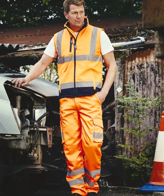 YHV018T - Hi-Vis cargo broek Hi Vis Orange