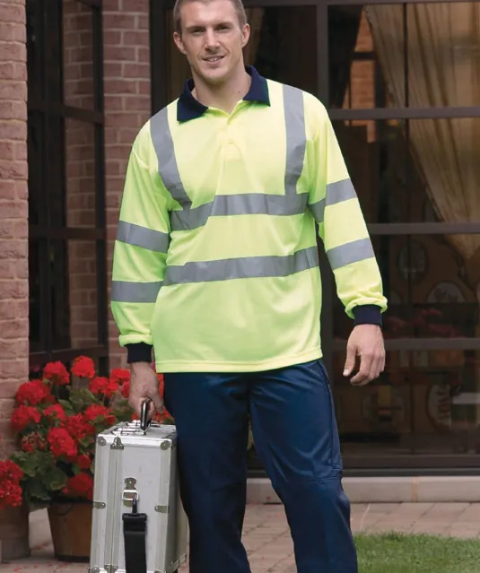 YHVJ310 - High Visibility polo lange mouwen Hi Vis Orange