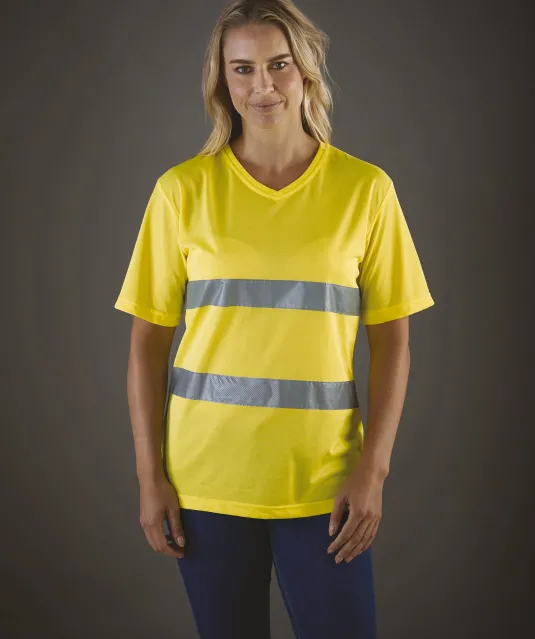 YHVJ910 - Top Cool - Hi-Vis T-shirt V-hals Hi Vis Yellow