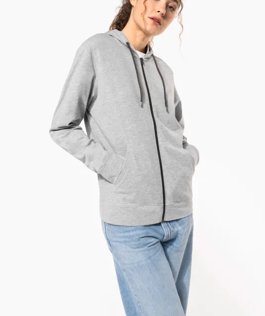 K438 - Licht katoenen sweatvest met capuchon Black
