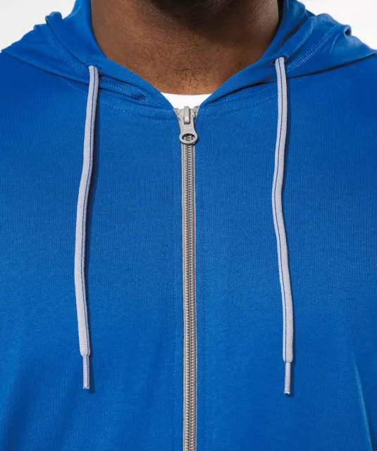 K438 - Licht katoenen sweatvest met capuchon Black