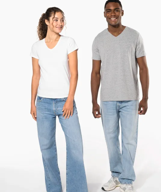 K3015 - Dames-T-shirt V-hals korte mouwen White