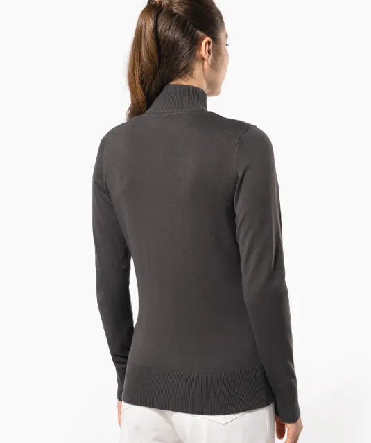K962 - Dames cardigan met rits Black