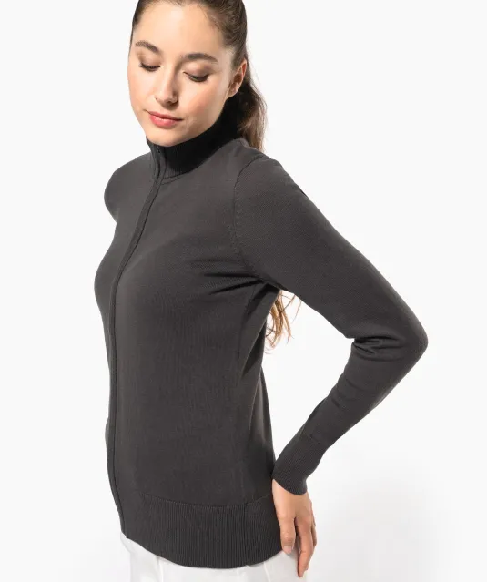 K962 - Dames cardigan met rits Black