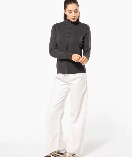 K962 - Dames cardigan met rits Black