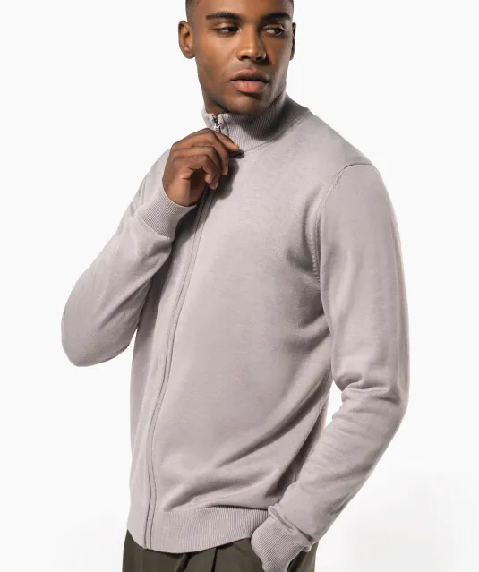 K961 - Heren cardigan met rits Black