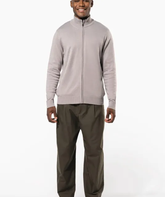 K961 - Heren cardigan met rits Black