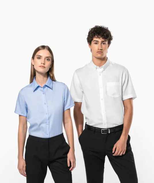K539 - Heren non-iron micro sergé overhemd korte mouwen White