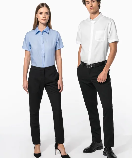 K539 - Heren non-iron micro sergé overhemd korte mouwen White