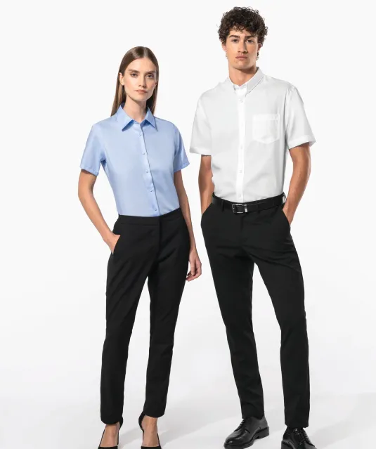 K539 - Heren non-iron micro sergé overhemd korte mouwen White