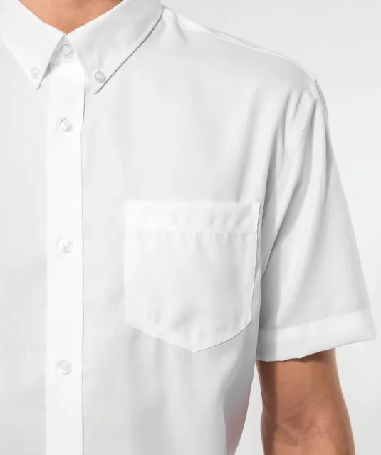 K539 - Heren non-iron micro sergé overhemd korte mouwen White