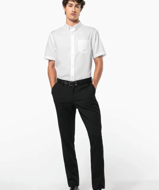 K539 - Heren non-iron micro sergé overhemd korte mouwen White