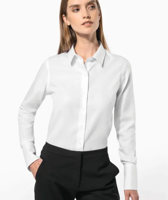 K538 - Dames non-iron blouse lange mouwen White