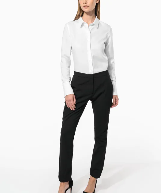 K538 - Dames non-iron blouse lange mouwen White