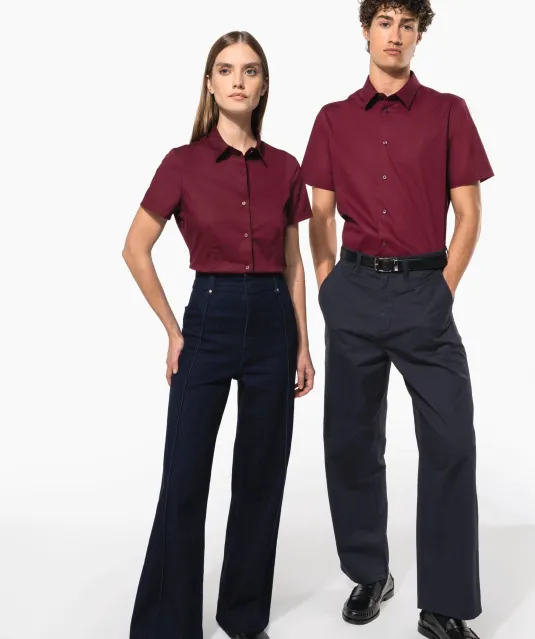 K531 - Heren stretch overhemd korte mouwen Black