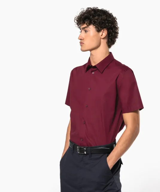 K531 - Heren stretch overhemd korte mouwen Black