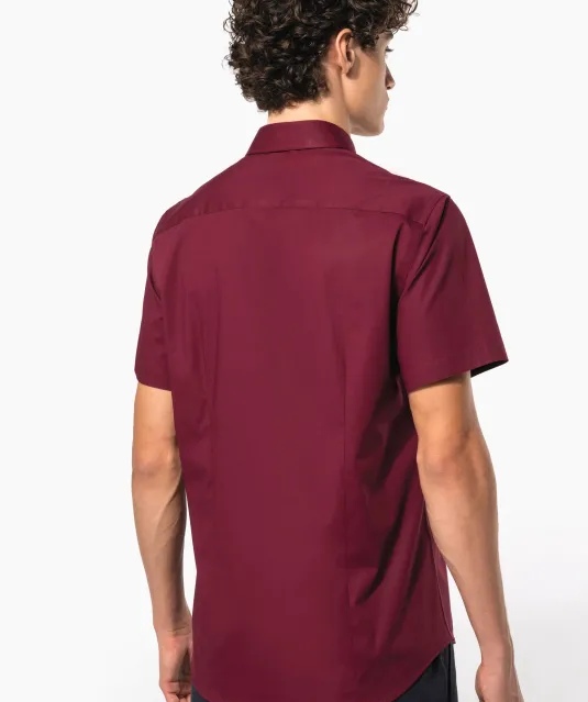 K531 - Heren stretch overhemd korte mouwen Black